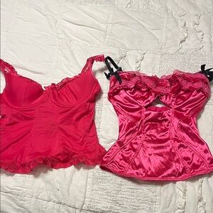NWT and Vintage Victoria’s Secret Hot Pink Corsets, 34 C